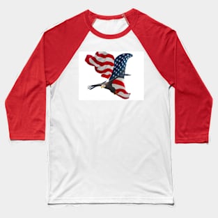 Flying American Eagle Flag Baseball T-Shirt